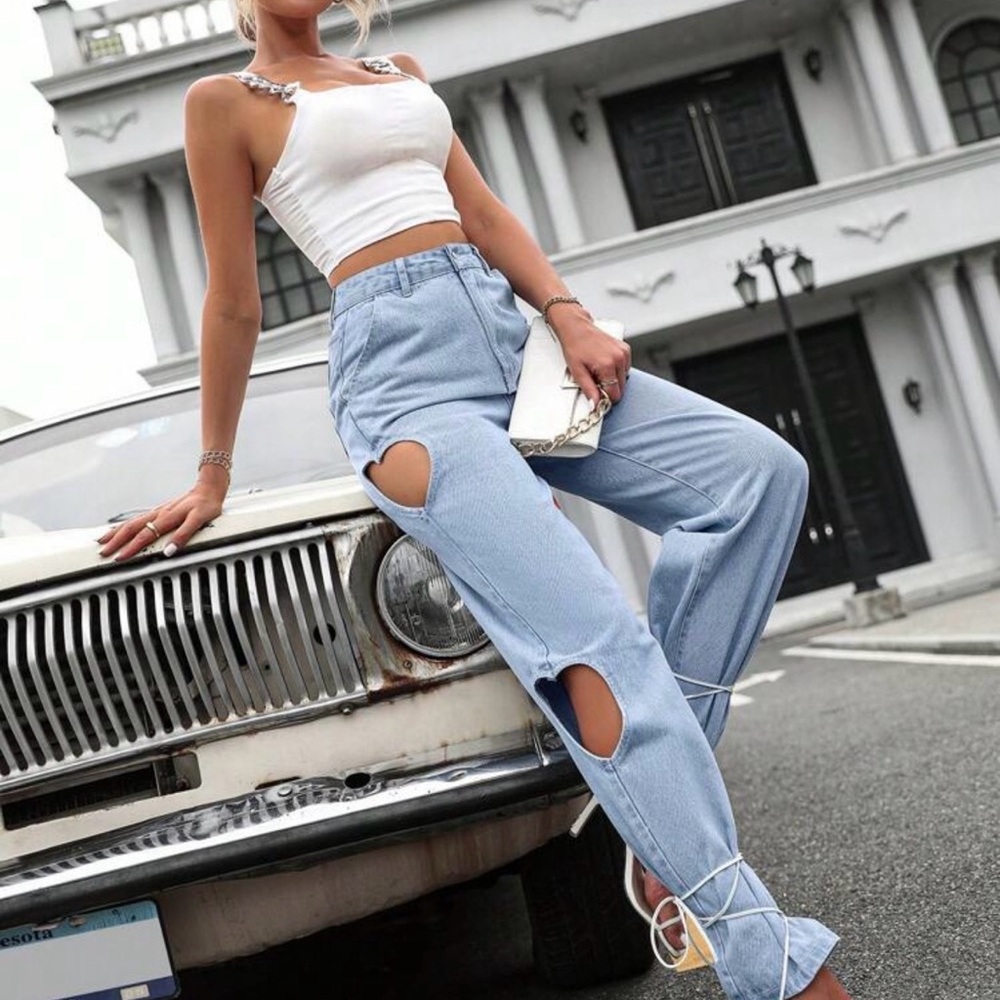 SHEIN Light Blue Denim
